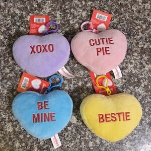 Valentines Sweethearts Plush Heart Clips